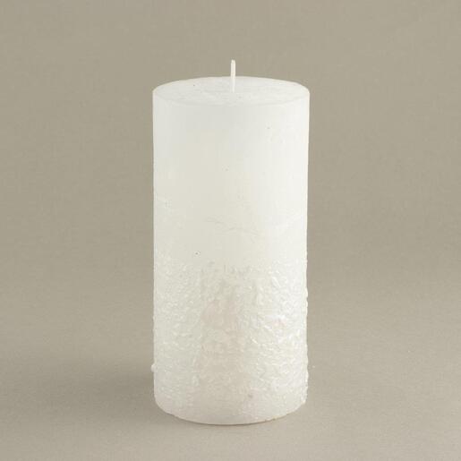 Svijeća gliter lfg 6,8xh14cm- bijela