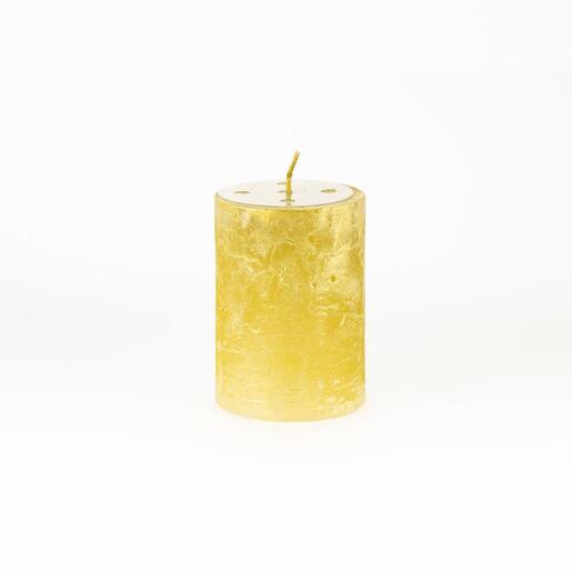 Svijeća metalik 6,8xh9,5cm- šampanj