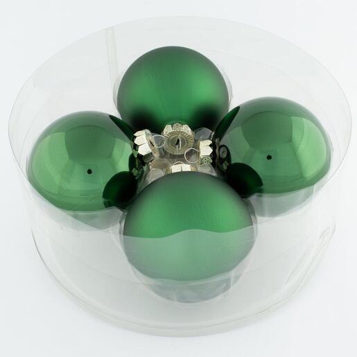 Staklene kuglice 10cm/4kom - zelena t. S/M