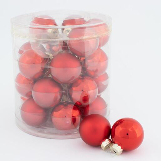 Staklene kuglice 4cm/24kom - crvene S/M