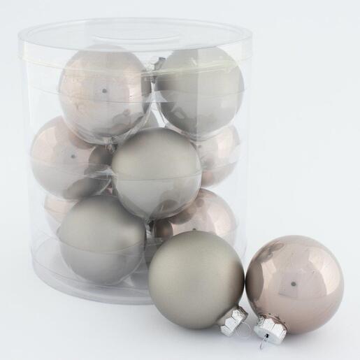 Staklene kuglice 6cm/12kom - sive S/M
