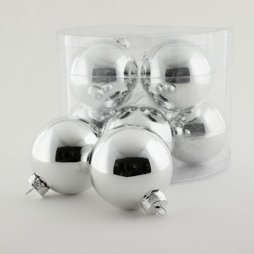 Staklene kuglice 8cm/8kom - srebrne S
