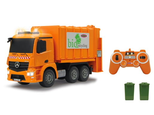 Jamara kamion na daljinsko upravljanje smetlarski Mercedes-Benz Antos, žuti 1:20