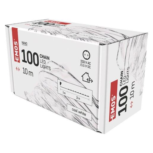 LED lampice 100LED nano10m s IP44 cw- Hladno bijela