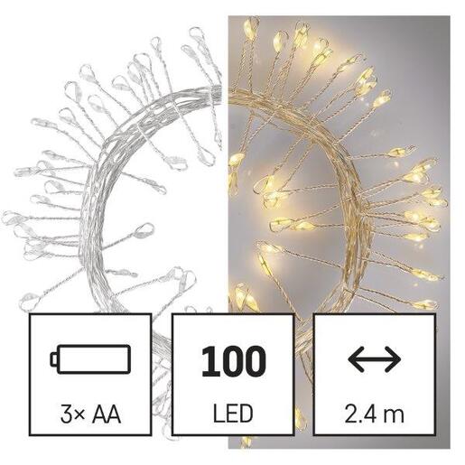 LED lampice 100LED nano cluster bo ww- Toplo bijela