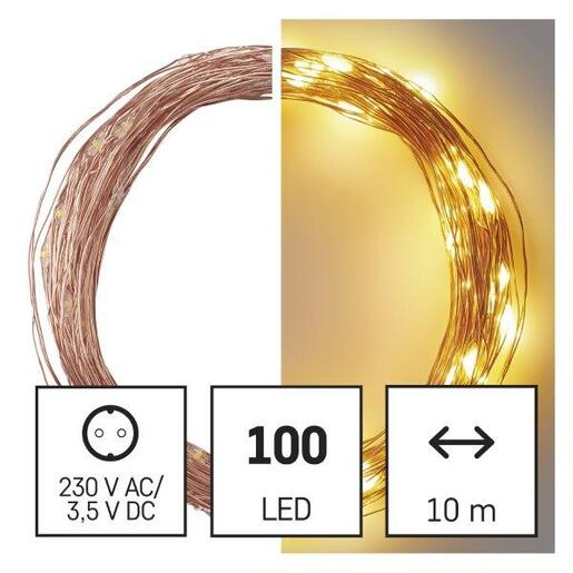 LED lampice 100LED nano10m c IP44 ww- Toplo bijela