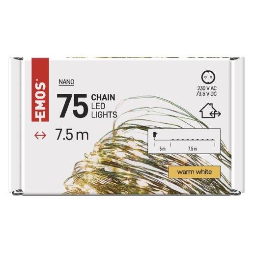 LED lampice 75LED nano 7,5m g IP44 ww- Toplo bijela