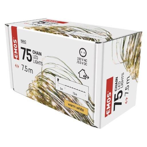 LED lampice 75LED nano 7,5m g IP44 ww- Toplo bijela