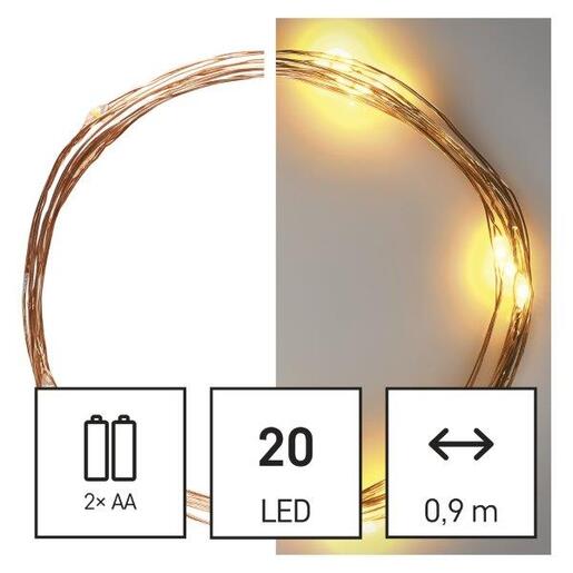 LED lampice 20LED nano IP20 2aa t ww- Hladno bijela