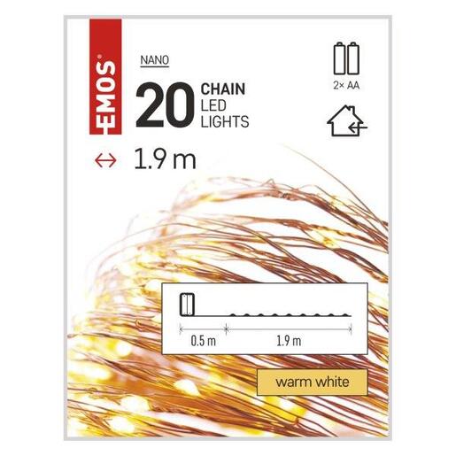 LED lampice 20LED nano IP20 2aa t ww- Hladno bijela