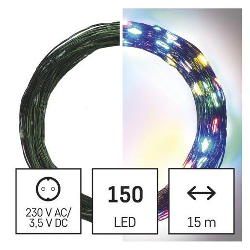LED lampice 150LED nano 15m g IP44 mc- Šarena