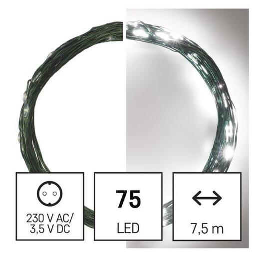 LED lampice 75LED nano 7,5m g IP44 cw- Hladno bijela