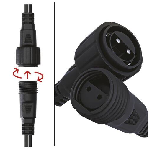 LED lampice konektor 100LED 10m IP44 ww (bez adaptera)- Hladno bijela