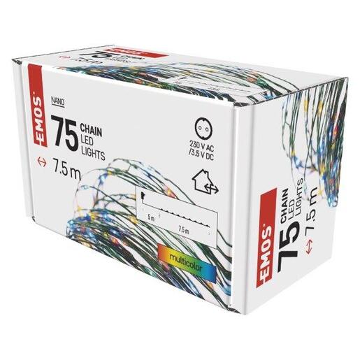 LED lampice 75LED nano 7,5m g IP44 mc- Šarena