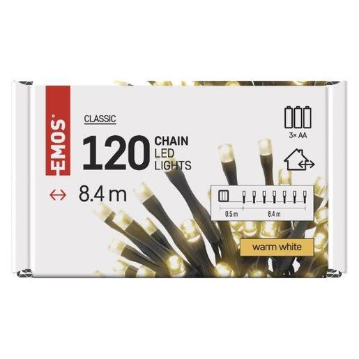 LED lampice 120LED xmas 3aa IP44 8,4 m ww- Toplo bijela