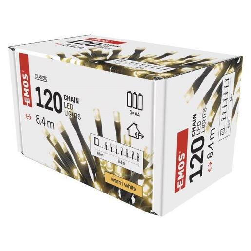 LED lampice 120LED xmas 3aa IP44 8,4 m ww- Toplo bijela