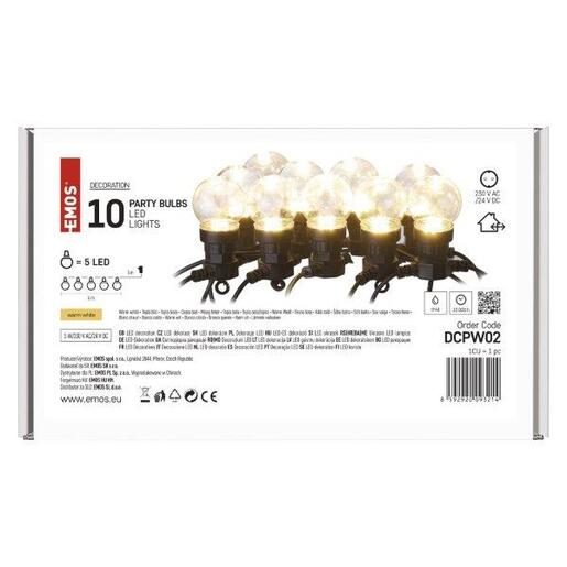 LED Party žarulje 10kom 50LED IP44 cl- Toplo bijela