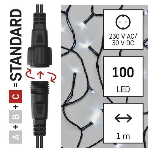 LED lampice konektort zavjesa 100LED 1x2m IP44 cw (bez adaptera)- Hladno bijela