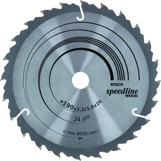 BOSCH List kružne pile Speedline Wood 190x20/16x2,6/1,6 mm, 24Z FZ/WZ