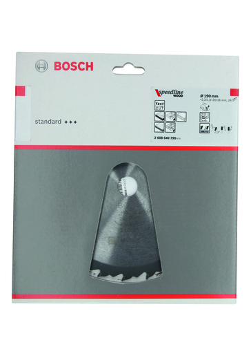 BOSCH List kružne pile Speedline Wood 190x20/16x2,6/1,6 mm, 24Z FZ/WZ