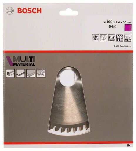 BOSCH List kružne pile Multimaterial 190x30x2,4/1,8 mm, 54Z HLTCG