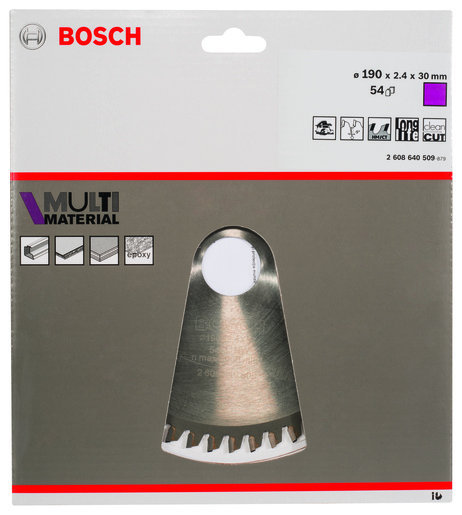 BOSCH List kružne pile Multimaterial 190x30x2,4/1,8 mm, 54Z HLTCG