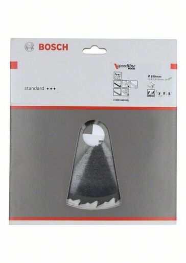 BOSCH List kružne pile Speedline Wood 190x30x2,6/1,8 mm, 24Z FZ/WZ