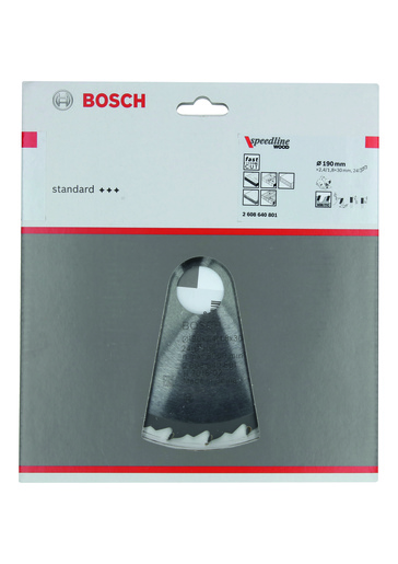 BOSCH List kružne pile Speedline Wood 190x30x2,6/1,8 mm, 24Z FZ/WZ