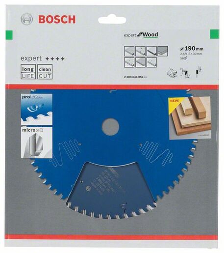BOSCH List kružne pile Expert For Wood 190x30x2,6/1,6 mm, 56Z ATB