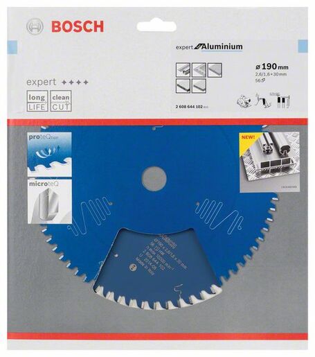BOSCH List kružne pile Expert For Aluminium 190x30x2,6/1,6 mm, 56Z HLTCG