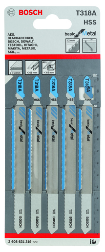 BOSCH List ubodne pile T 318 A, ravni rez, Basic for Metal, 132 mm