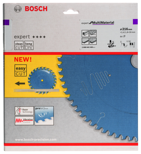 BOSCH List kružne pile Expert for Višestruki materijal 216x30x2,4/1,8 mm, 64Z TCG neg