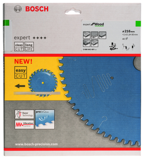 BOSCH List kružne pile Expert For Wood 216x30x2,4/1,8 mm, 48Z ATB
