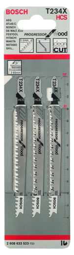 BOSCH List ubodne pile T 234 X, ravni rez, Progressor for Wood, ukupna duljina 117 mm