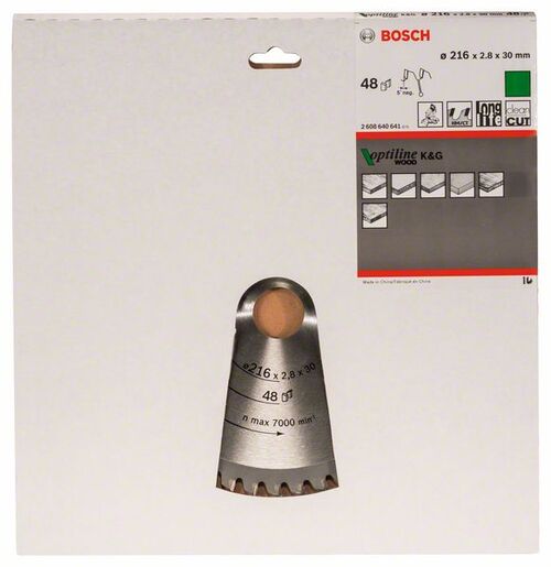BOSCH List kružne pile Optiline Wood 216x2,8 / 1,8x30 mm, Z=48 , ATB / N