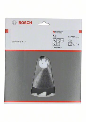 BOSCH List kružne pile Speedline Wood 190x30x2,6/1,8 mm, 12Z FZ/WZ