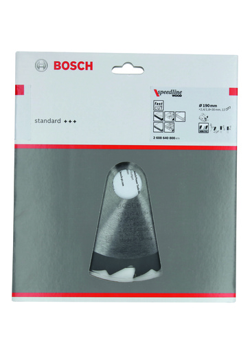 BOSCH List kružne pile Speedline Wood 190x30x2,6/1,8 mm, 12Z FZ/WZ