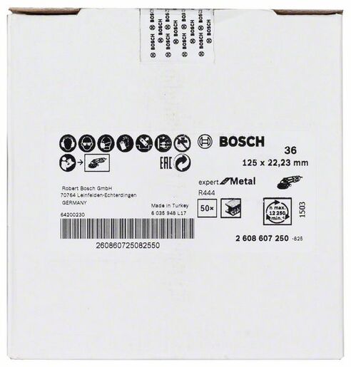 BOSCH Brusna ploča od fibera Stručnjak za metal 125 mm, 22,23 mm, G36