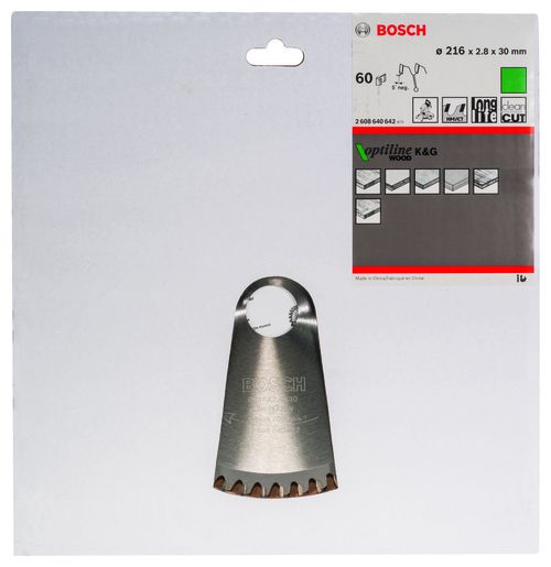BOSCH List kružne pile Optiline Wood 216x2,8 / 1,8x30 mm, Z=60, ATB / N