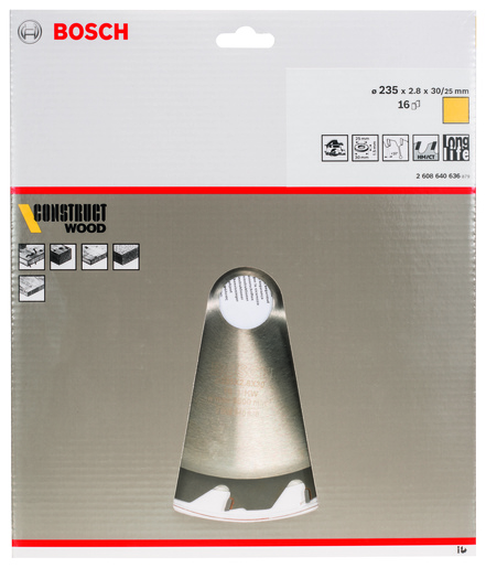 BOSCH List kružne pile Construct Wood 235x30/25x2,8/1,8 mm, 16Z FWF