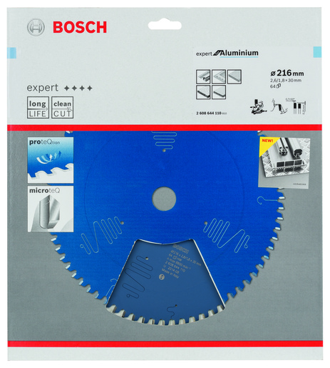 BOSCH List kružne pile Expert For Aluminium 216x30x2,6/1,8 mm, 64Z HLTCG
