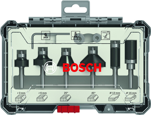BOSCH Set glodala 6 komada Trim&Edging 6mm prihvat