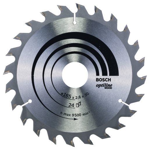 BOSCH List kružne pile Optiline Wood 165x2,6 / 1,6x30 / 20 mm, Z=24, ATB
