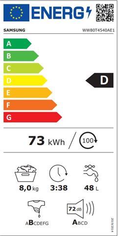 SAMSUNG perilica rublja WW80T4540AE1LE