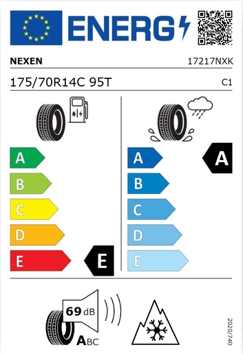 Nexen 175/70R14C WINGUARD WT1 95T, Pot: F, Pri: A, Buka: 69 dB