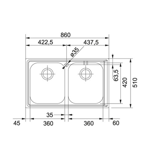 Franke sudoper Neptune NEX 620