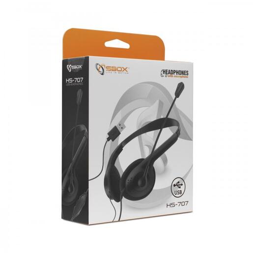 SBOX slušalice+mikrofon HS-707, crne