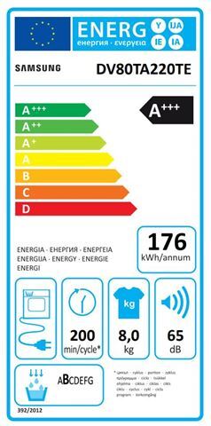 SAMSUNG sušilica DV80TA220TE/LE