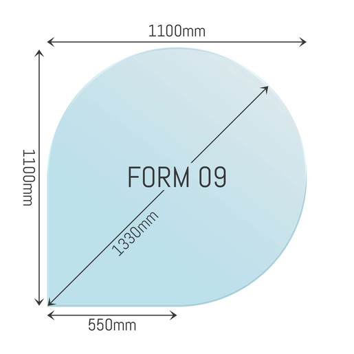 Thermia podna ploča – staklena, suza Ø 110cm