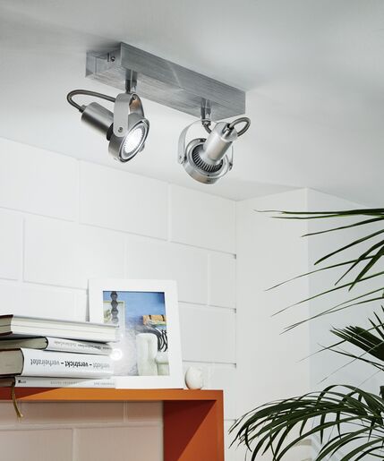 EGLO reflektor/2, LED, 2X5W, brušeni aluminij 'NOVORIO'